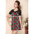 Custom Summer Ladies Short Sleeve Embroidered Party Dress for Women